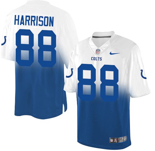 Nike Colts #88 Marvin Harrison Royal Blue/White Men's Stitched NFL Elite Fadeaway Fashion Jersey - Click Image to Close